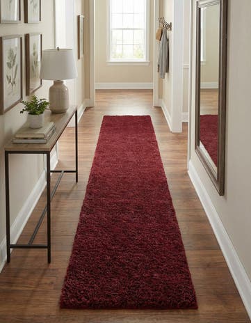 2' 7 x 12' Solid Shag Runner Rug