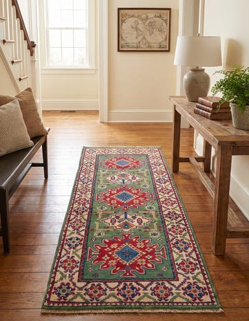 2' 8 x 6' 4 Hand Knotted Kazak Runner Rug