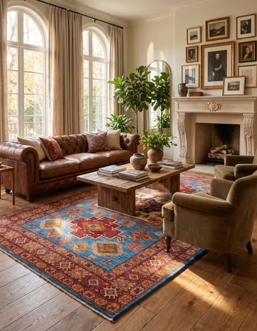 4' 11 x 7' 1 Hand Knotted Kazak Rug