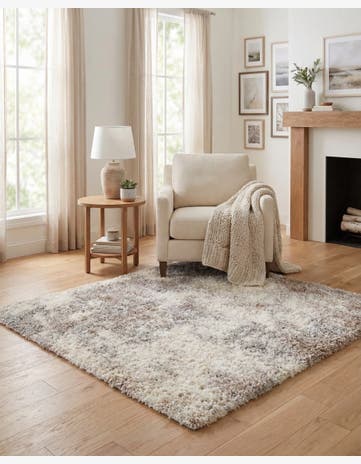 Khaki Soft Touch Shag Square Rug