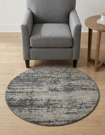 Dark Gray Angelica Round Rug