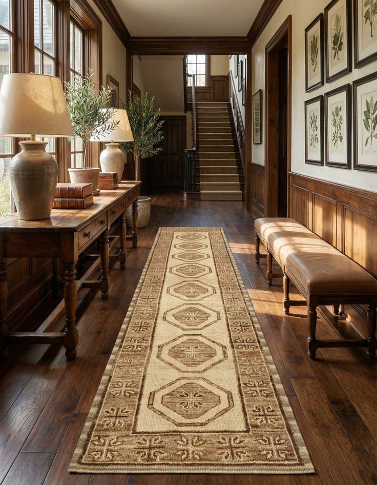 Detail image of 2' 9 x 12' 1 Hand Knotted Oushak Wool Runner Rug