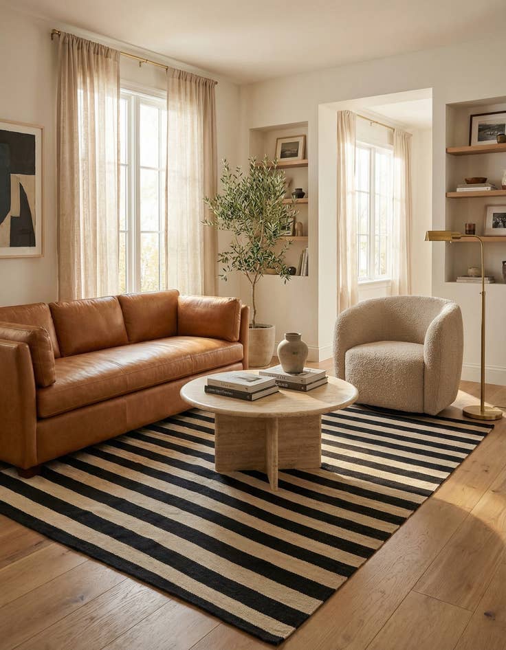 Detail image of 5' 9 x 7' 9 Hand Woven Kilim Modern Wool Rug