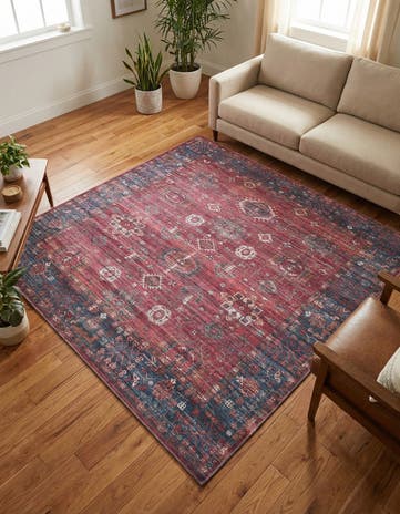 7' 3 x 7' 3 Washable Maahru Square Rug