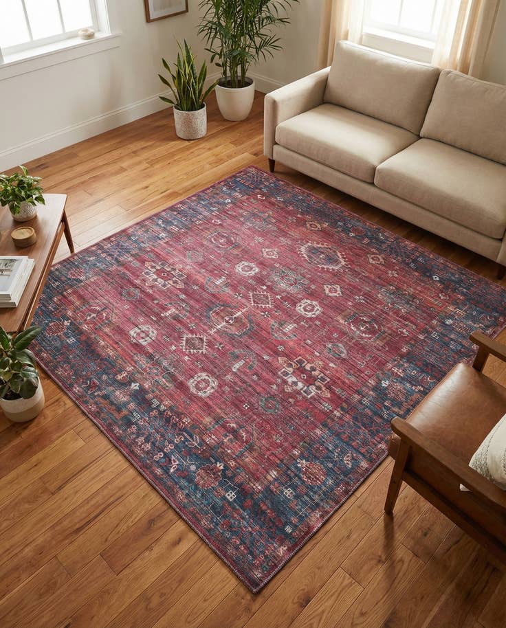 Detail image of 7' 3 x 7' 3 Washable Maahru Square Rug