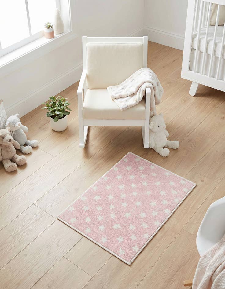 Detail image of 2' 2 x 3' Stars Whimsy Kids Rug