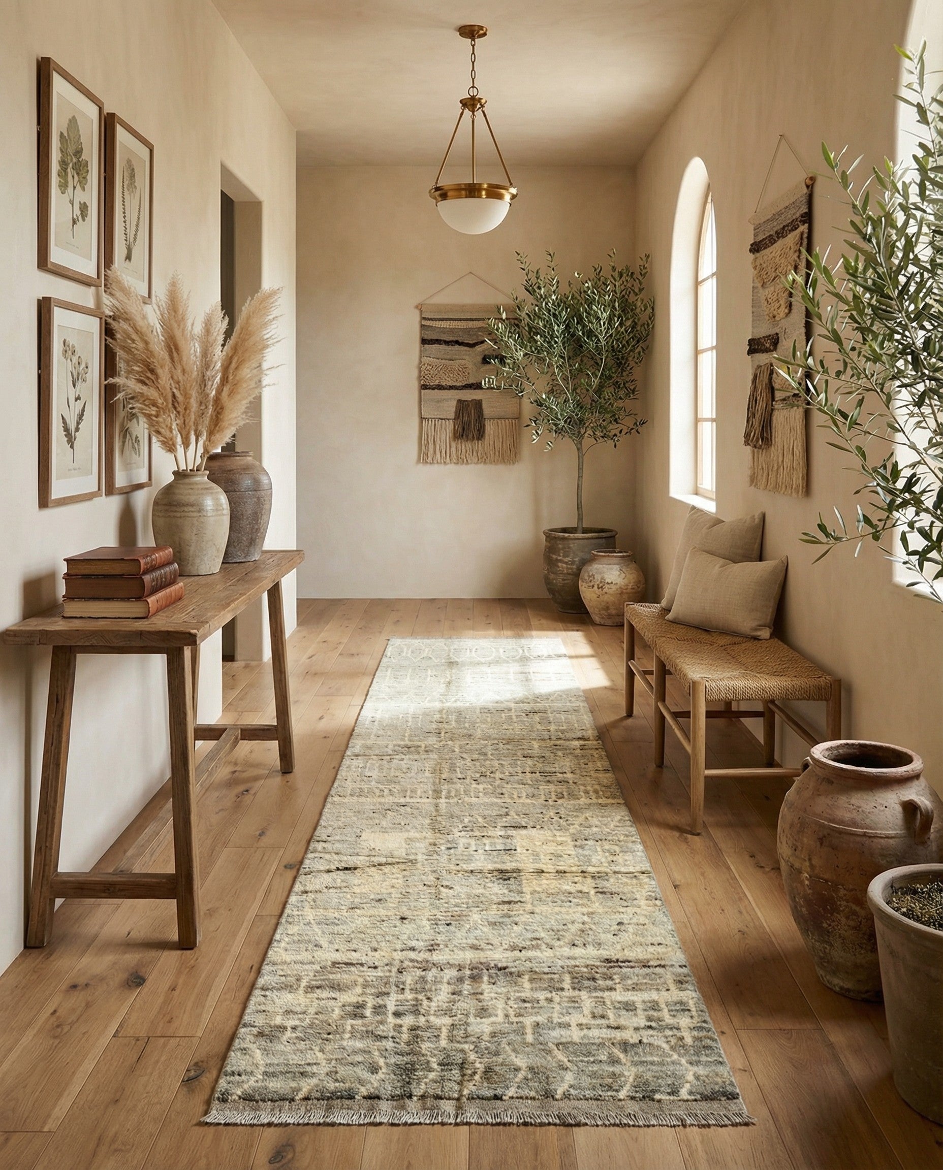 4' x 13' 10 Hand Knotted Moroccan Wool Runner Rug