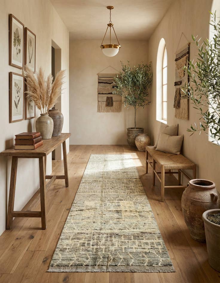 Detail image of 4' x 13' 10 Hand Knotted Moroccan Wool Runner Rug