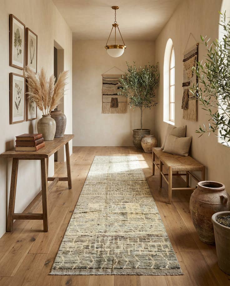 Detail image of 4' x 13' 10 Hand Knotted Moroccan Wool Runner Rug