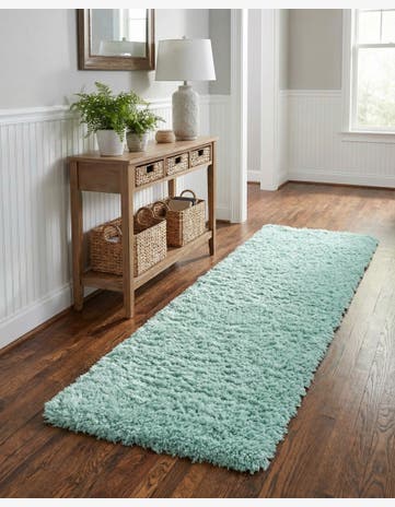 Cyan Infinity Shag Runner Rug