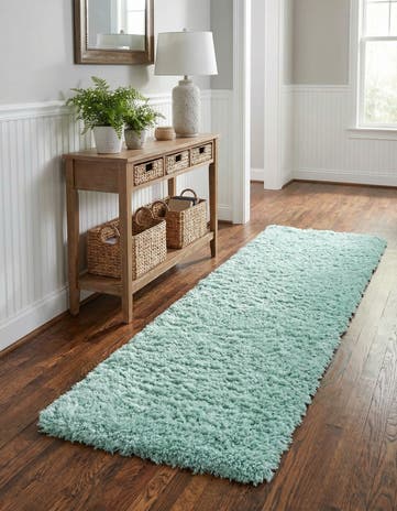 Cyan Infinity Shag Runner Rug