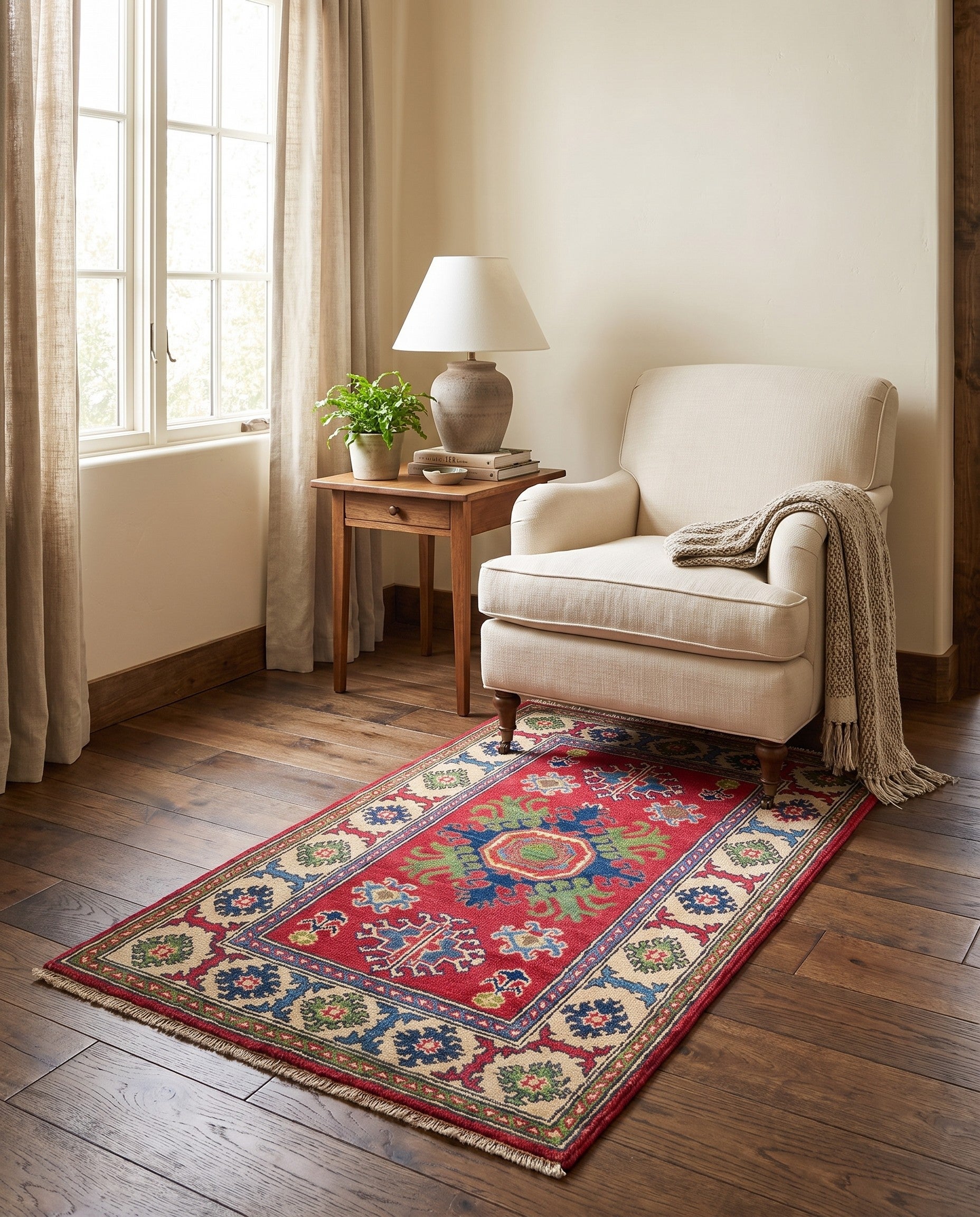2' 7 x 4' 1 Hand Knotted Kazak Rug
