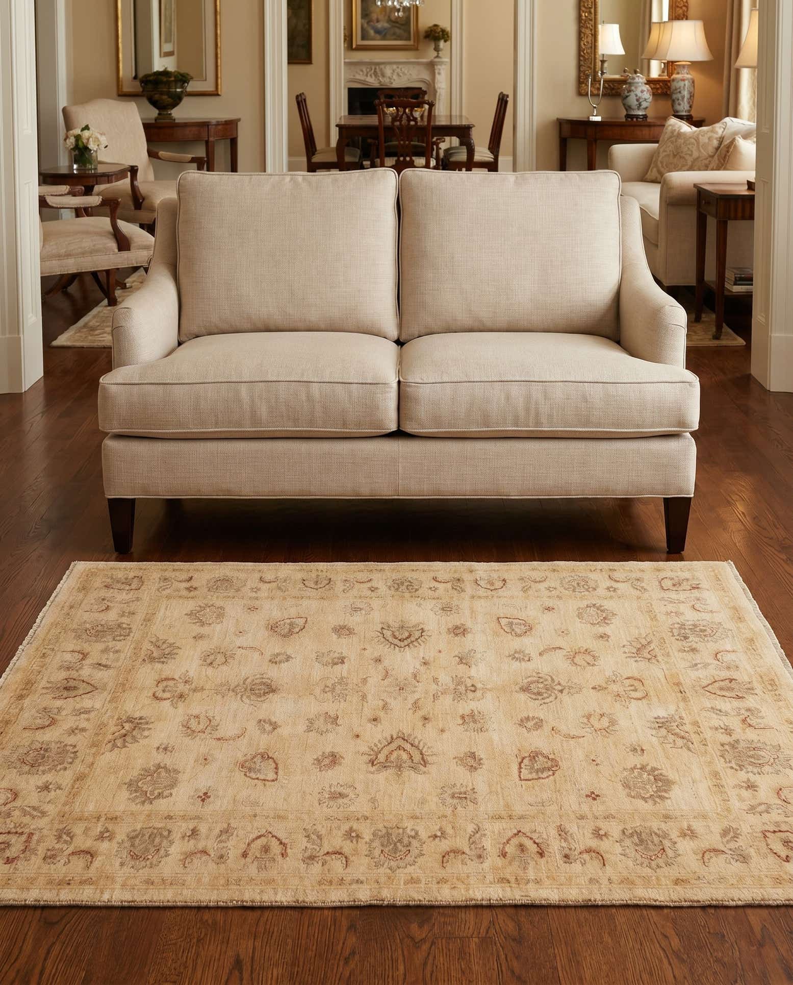 5' x 6' Hand Knotted Peshawar Ziegler Rug