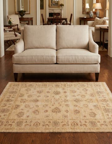 5' x 6' Hand Knotted Peshawar Ziegler Rug