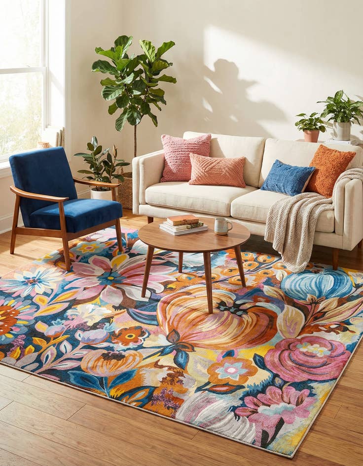 Detail image of 7' 10 x 7' 10 Blossom Square Rug