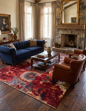 9' x 12' Hand Knotted Mamluk Ziegler Rug