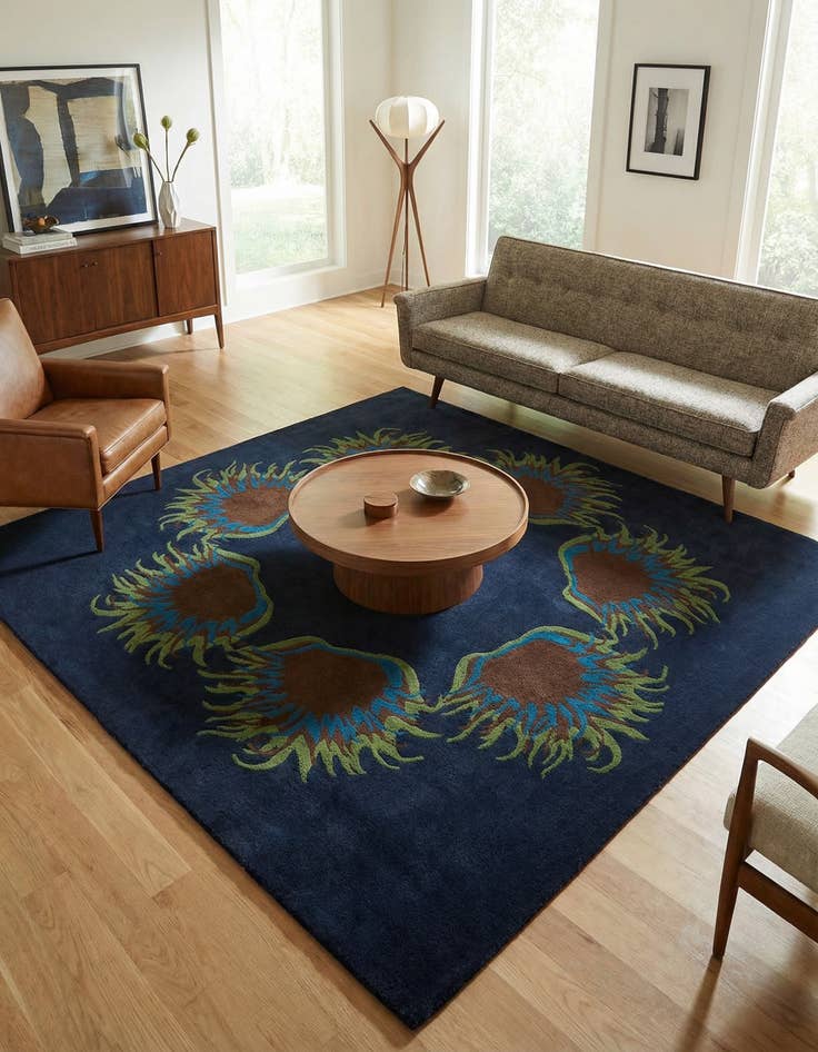 Detail image of 7' 6 x 7' 6 Luna Wool Square Rug