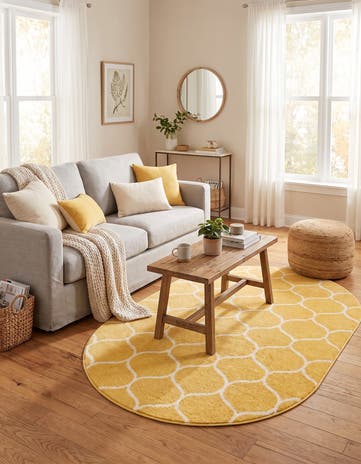 4' x 6' Lattice Frieze Oval Rug