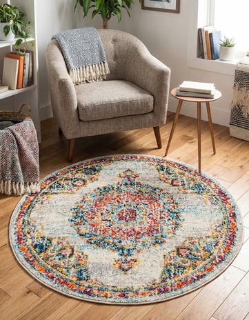 Ivory Madeline Round Rug