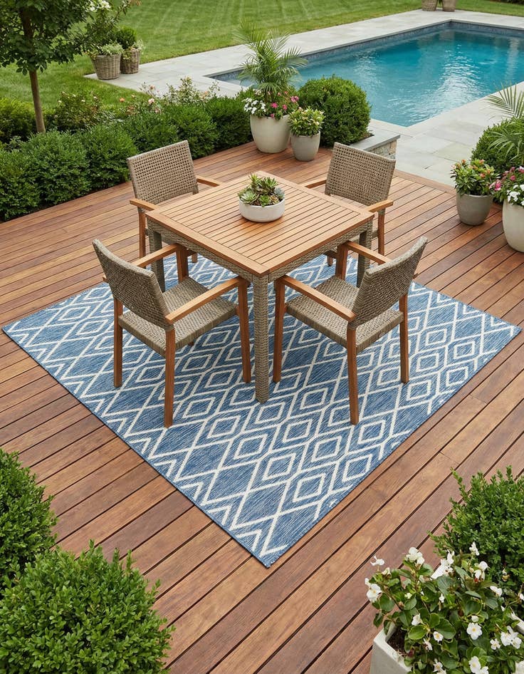 Detail image of 7' 10 x 7' 10 Washable Jill Zarin Turks and Caicos Indoor / Outdoor Square Rug