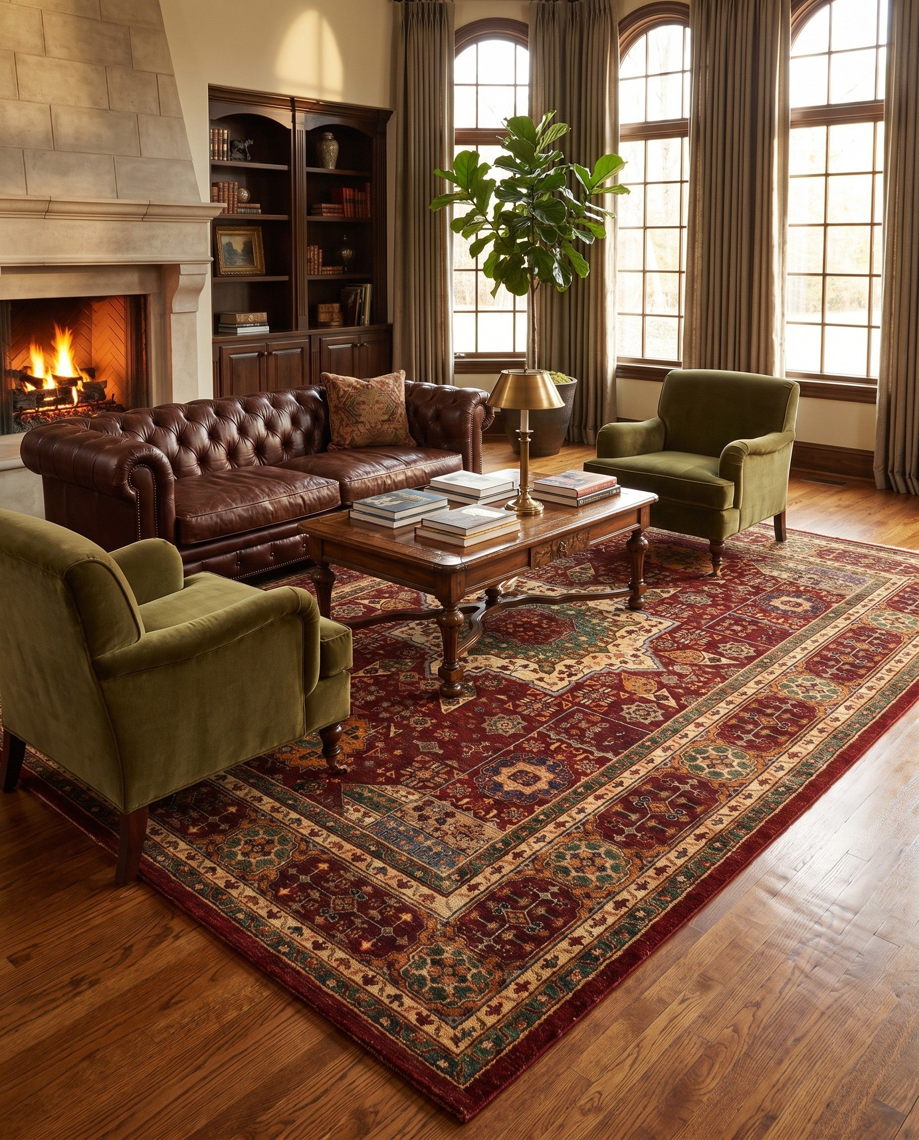 6' 9 x 9' 9 Hand Knotted Mamluk Ziegler Rug