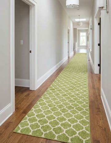 Light Green Lattice Runner Rug