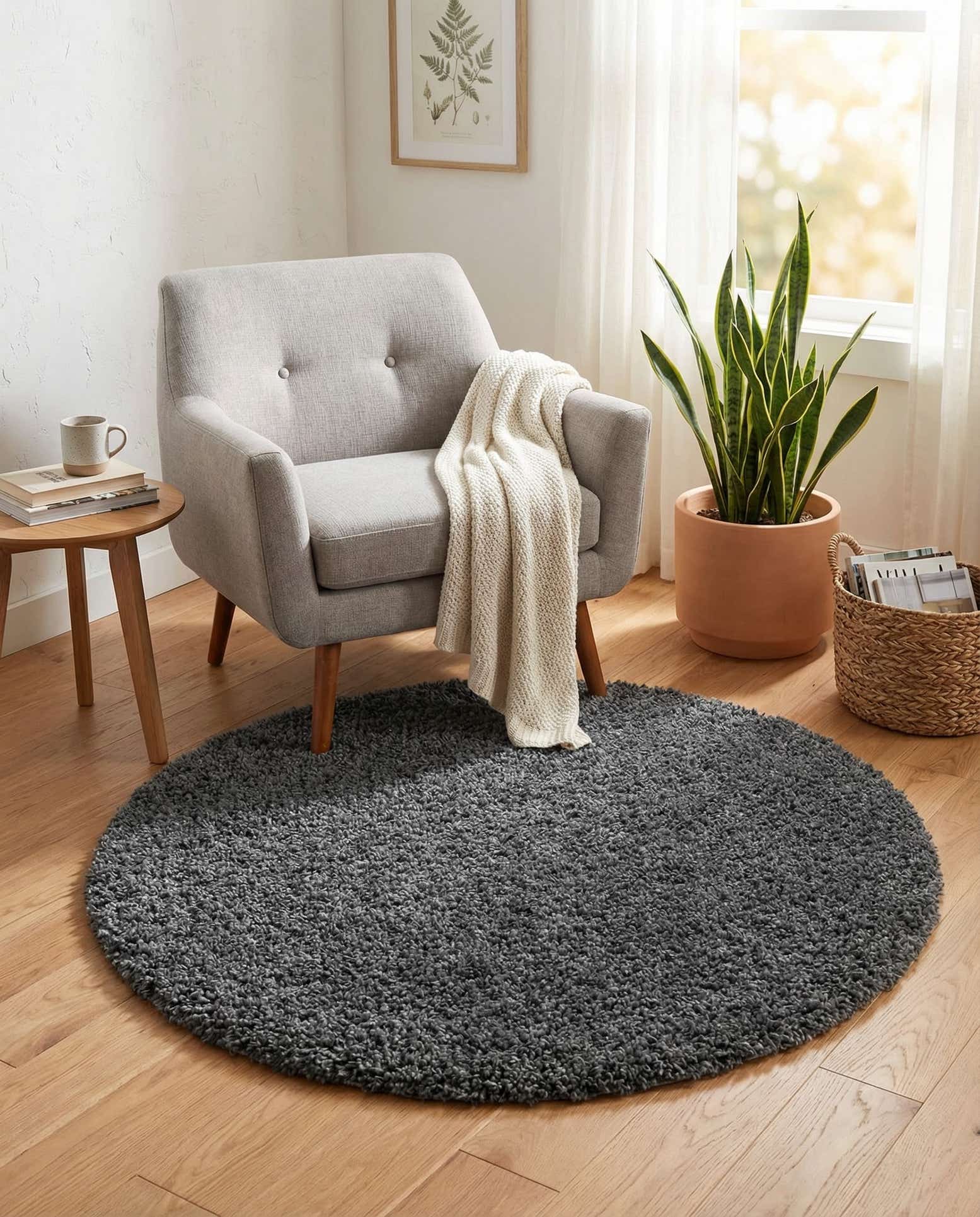3' x 3' Zermatt Shag Round Rug