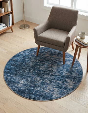 Blue Asha Round Rug