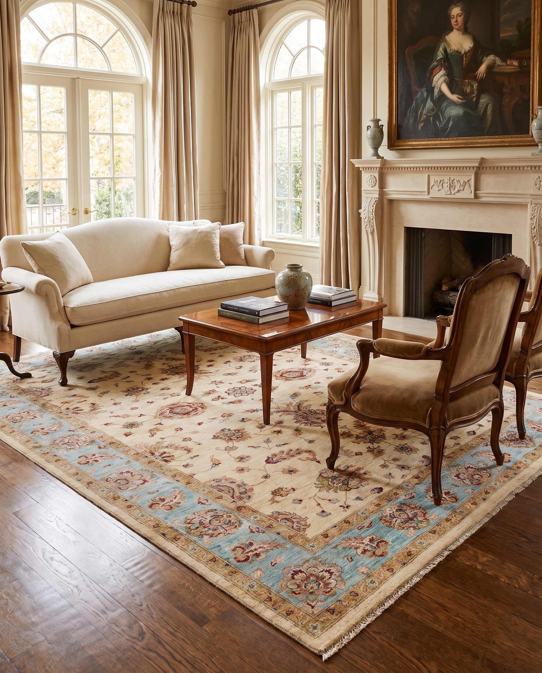 6' 9 x 9' 7 Hand Knotted Ziegler Rug