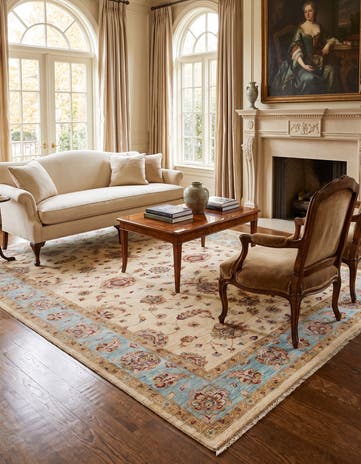 6' 9 x 9' 7 Hand Knotted Ziegler Rug