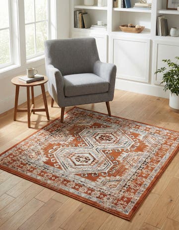Terracotta Charlotte Square Rug