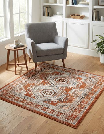 Terracotta Charlotte Square Rug