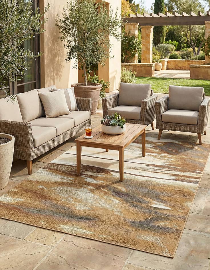 Detail image of 5' 3 x 8' Washable Modern Indoor / Outdoor Rug