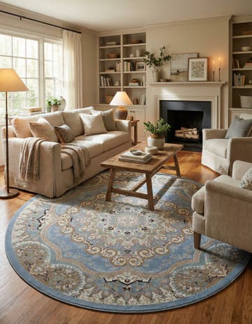 7' 10 x 7' 10 Kamala Washable Round Rug