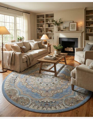 7' 10 x 7' 10 Kamala Washable Round Rug