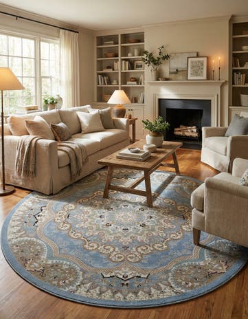 7' 10 x 7' 10 Kamala Washable Round Rug