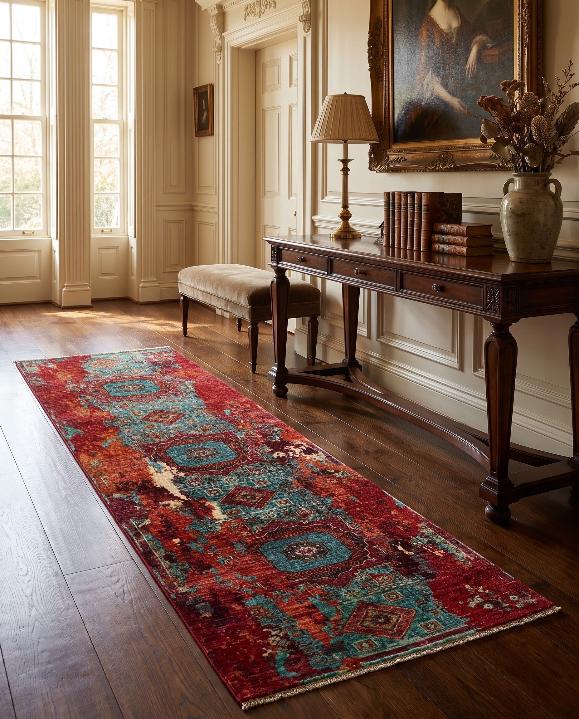 2' 10 x 9' 11 Hand Knotted Mamluk Ziegler Runner Rug