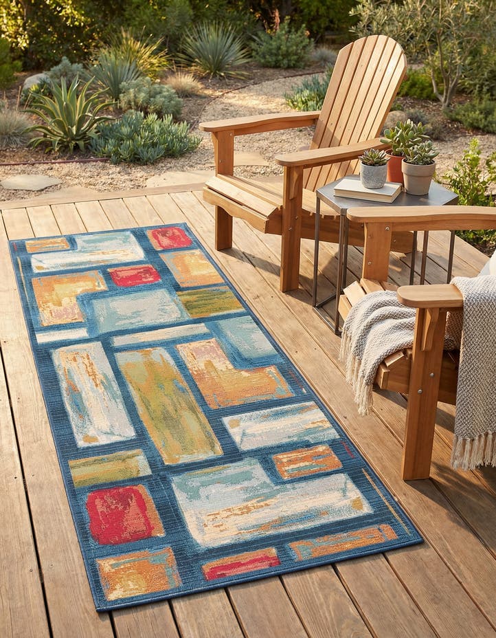 2' 7 x 7' Easy-Clean Modern Indoor / Outdoor...