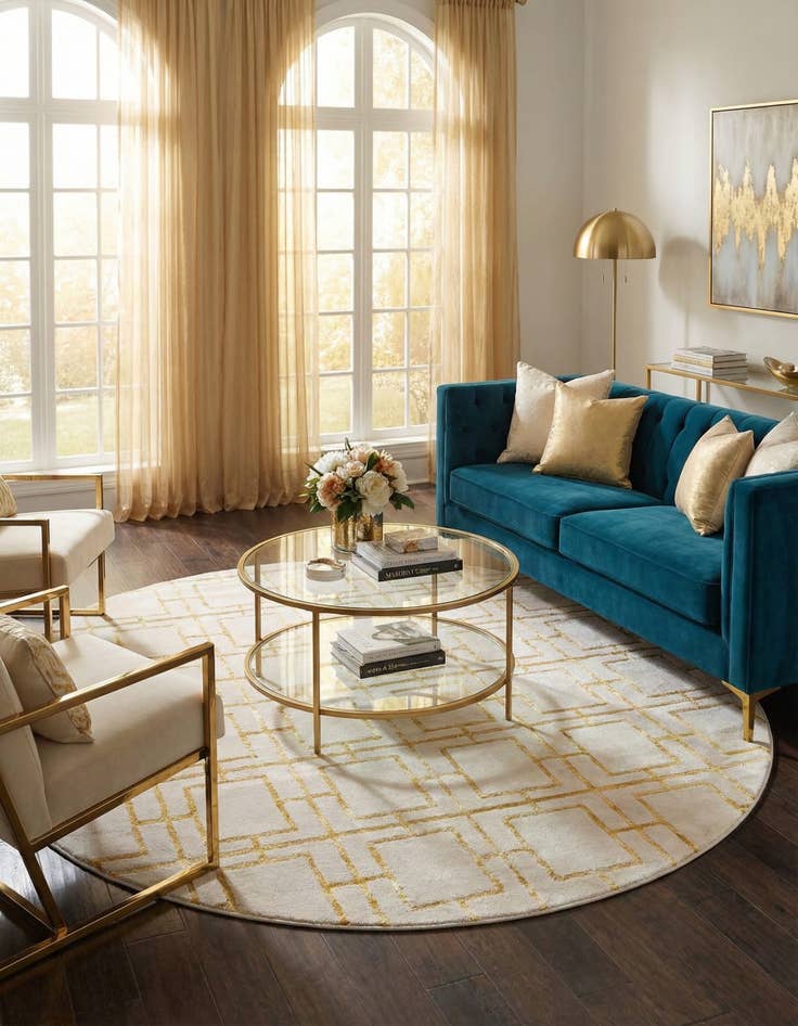 Detail image of 7' 10 x 7' 10  Marilyn Monroe&trade; Glam Deco Round Rug