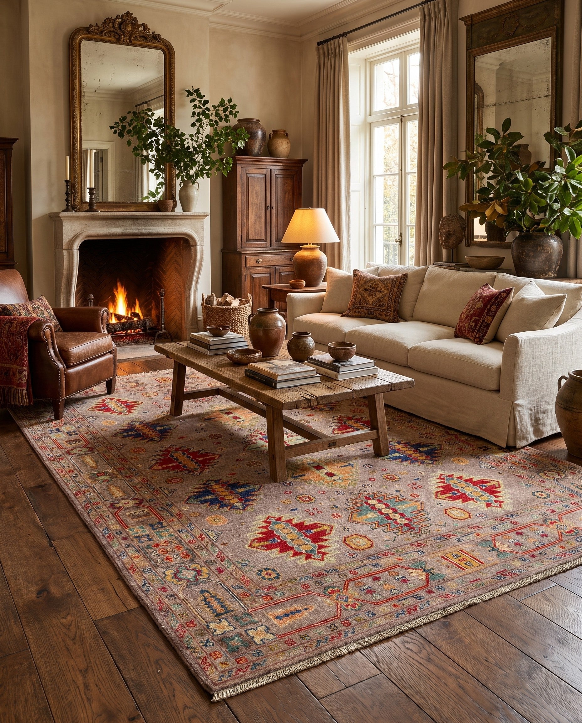 5' 7 x 7' 8 Hand Knotted Kazak Rug