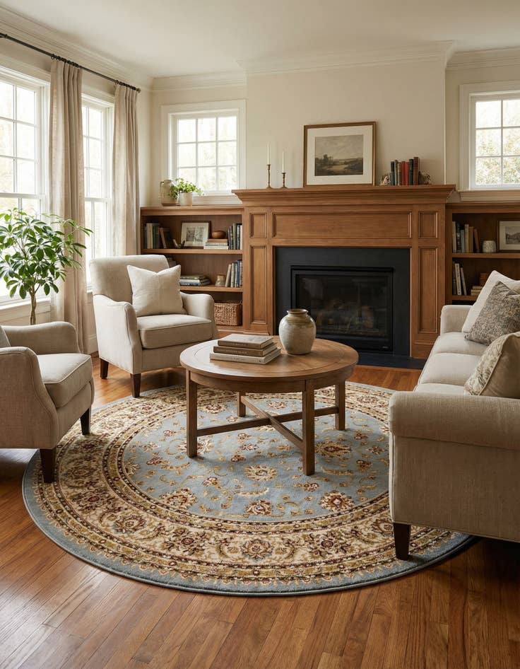 Detail image of 7' 10 x 7' 10 Classic Agra Round Rug