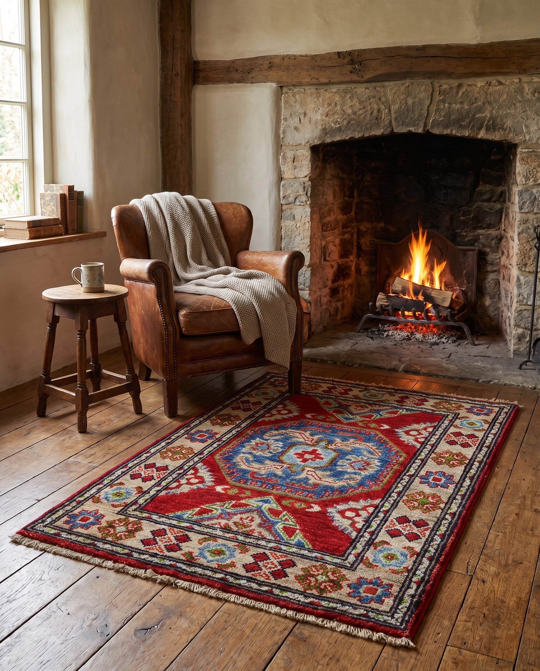 2' x 3' Hand Knotted Kazak Rug