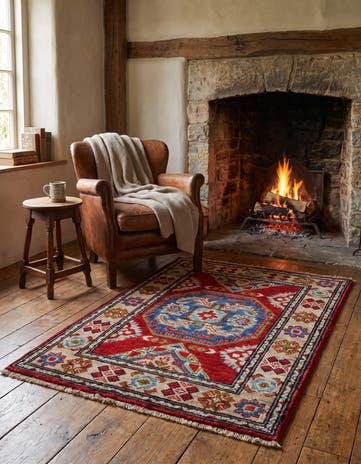 2' x 3' Hand Knotted Kazak Rug