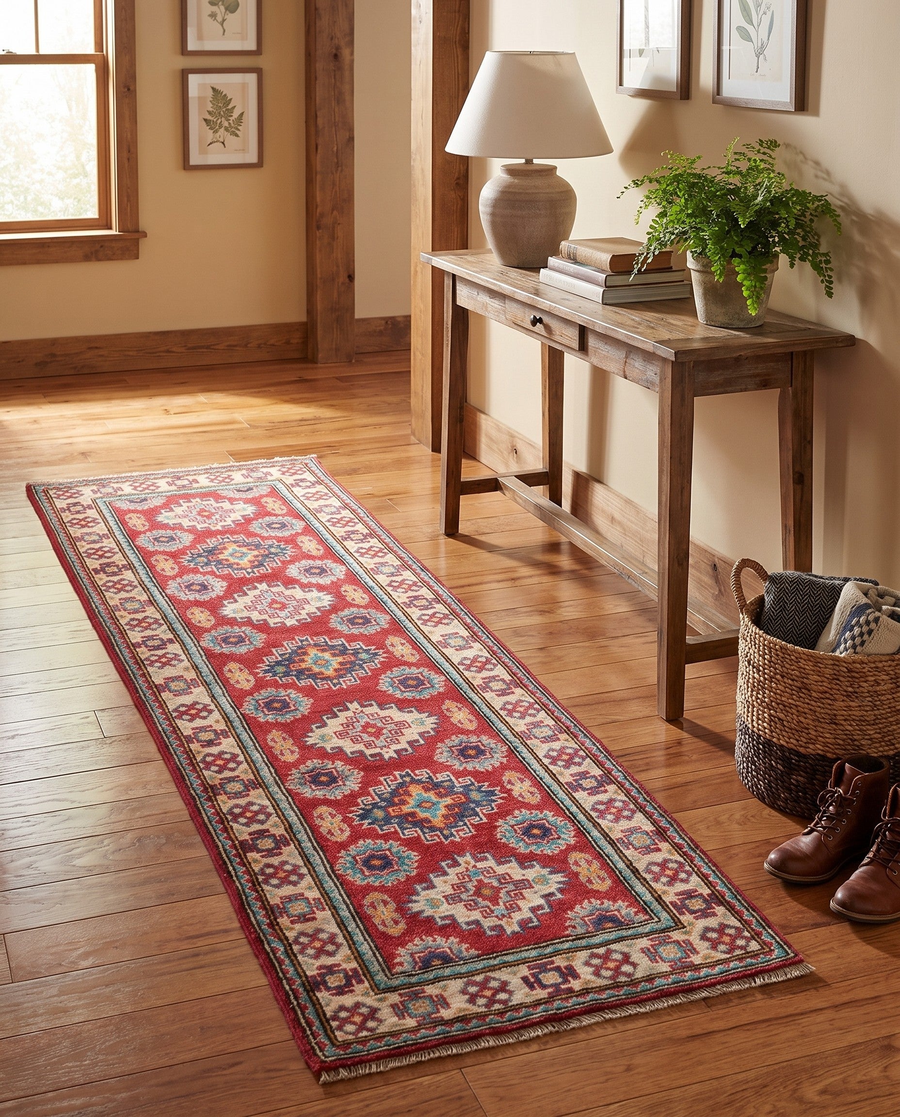 2' x 6' 1 Hand Knotted Kazak Runner Rug