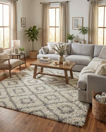  7' 10 x 10' Lattice Shag Rug