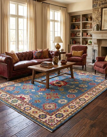 5' 9 x 7' 8 Hand Knotted Kazak Rug