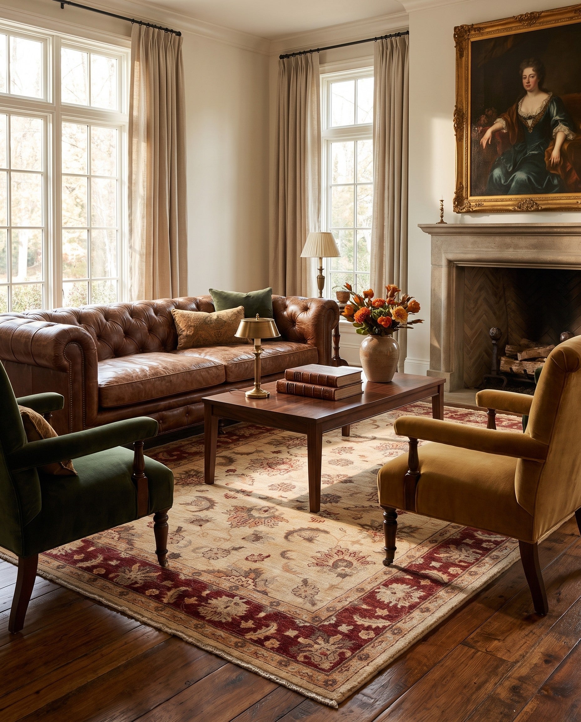 5' x 7' Hand Knotted Ziegler Rug