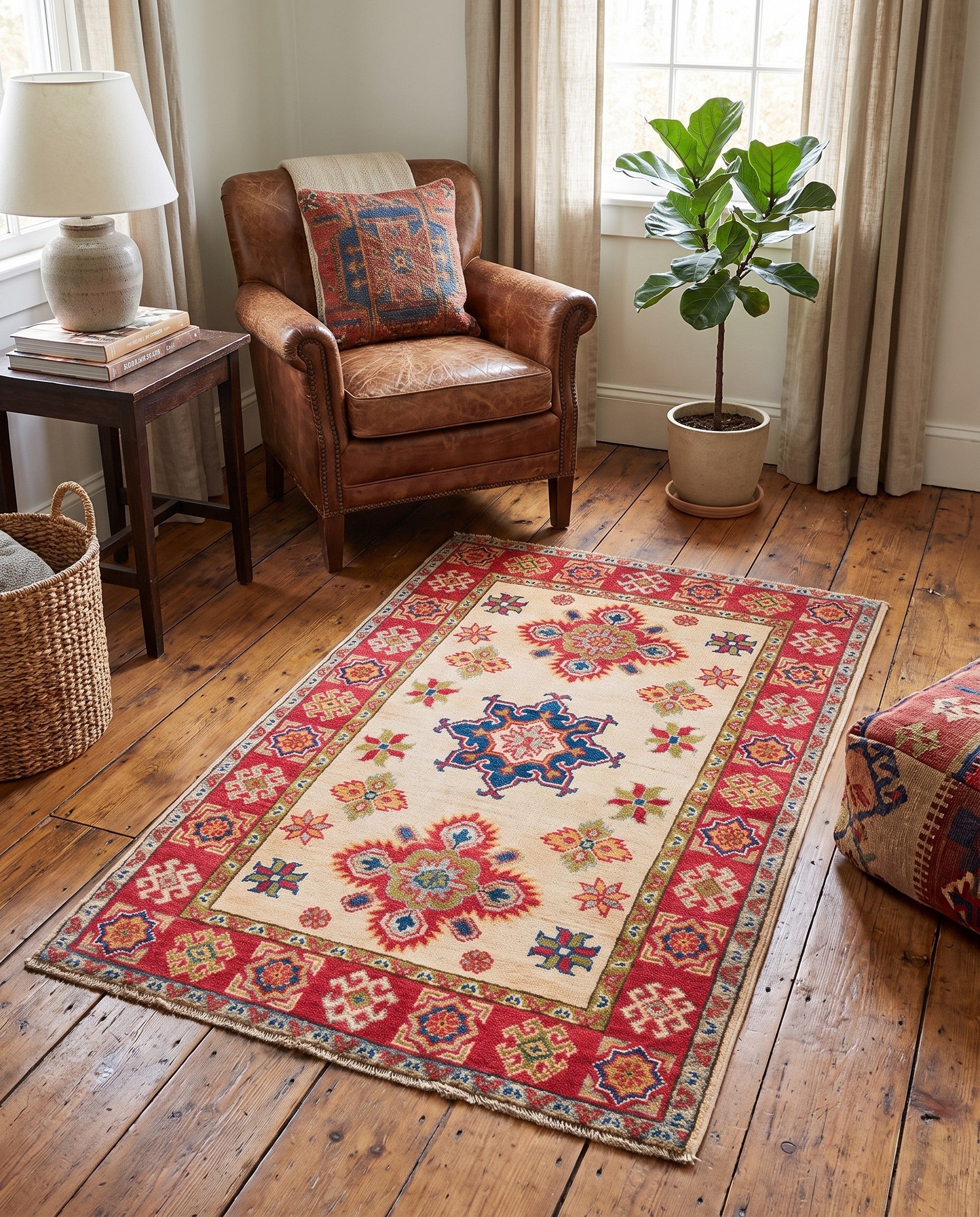 2' 7 x 3' 11 Hand Knotted Kazak Rug