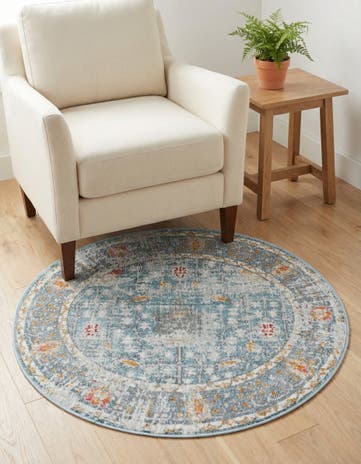 Blue Paragon Round Rug