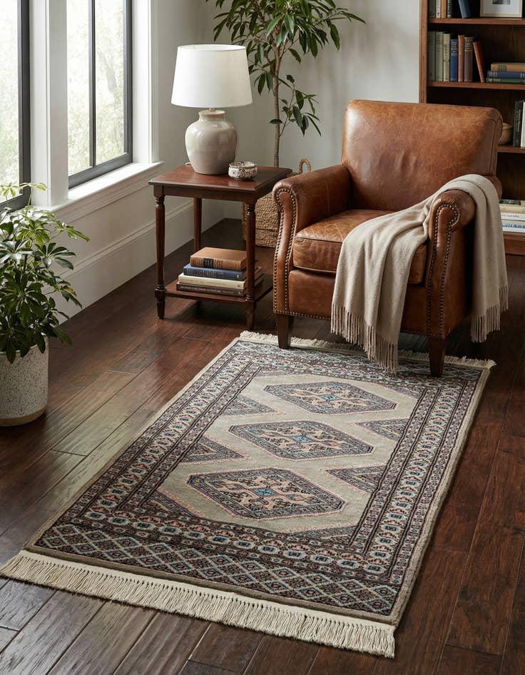 Detail image of 2' 7 x 4' 4 Hand Knotted Bokhara Oriental Rug